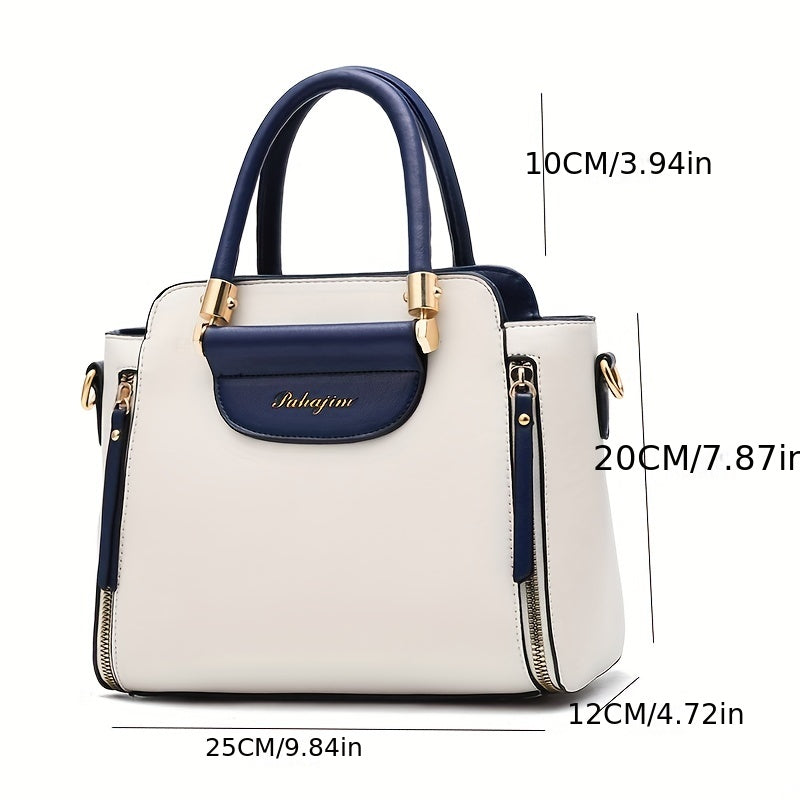 Women's Colorblock Tote Bag Satchel Shoulder Bag