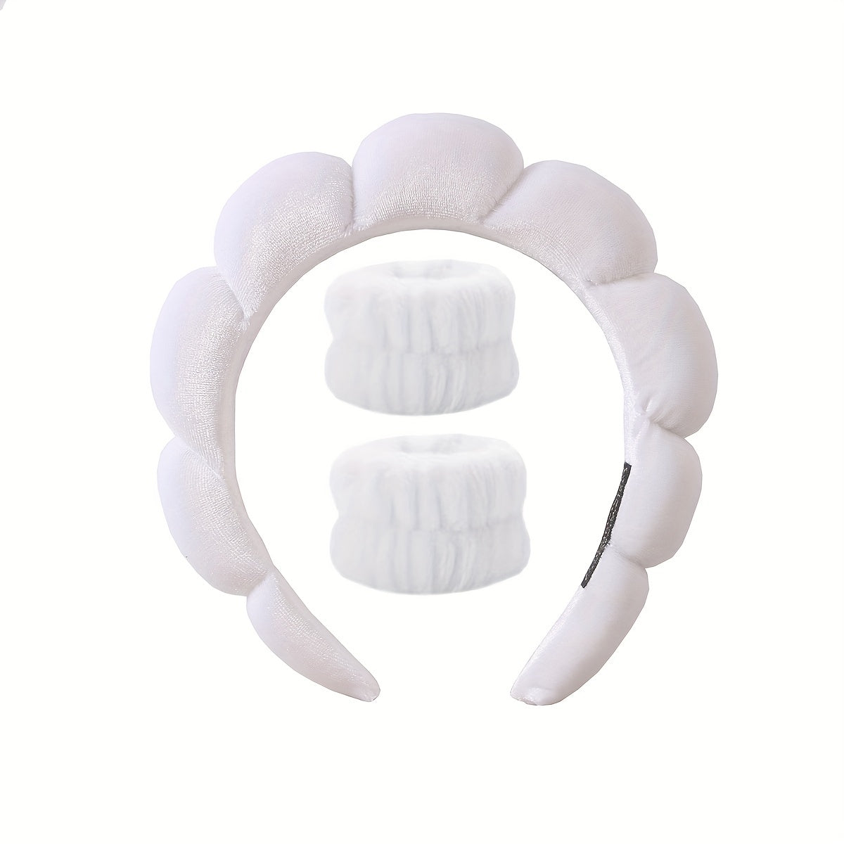 Plush Headband Towel Wristband Set for Spa and Make Up
