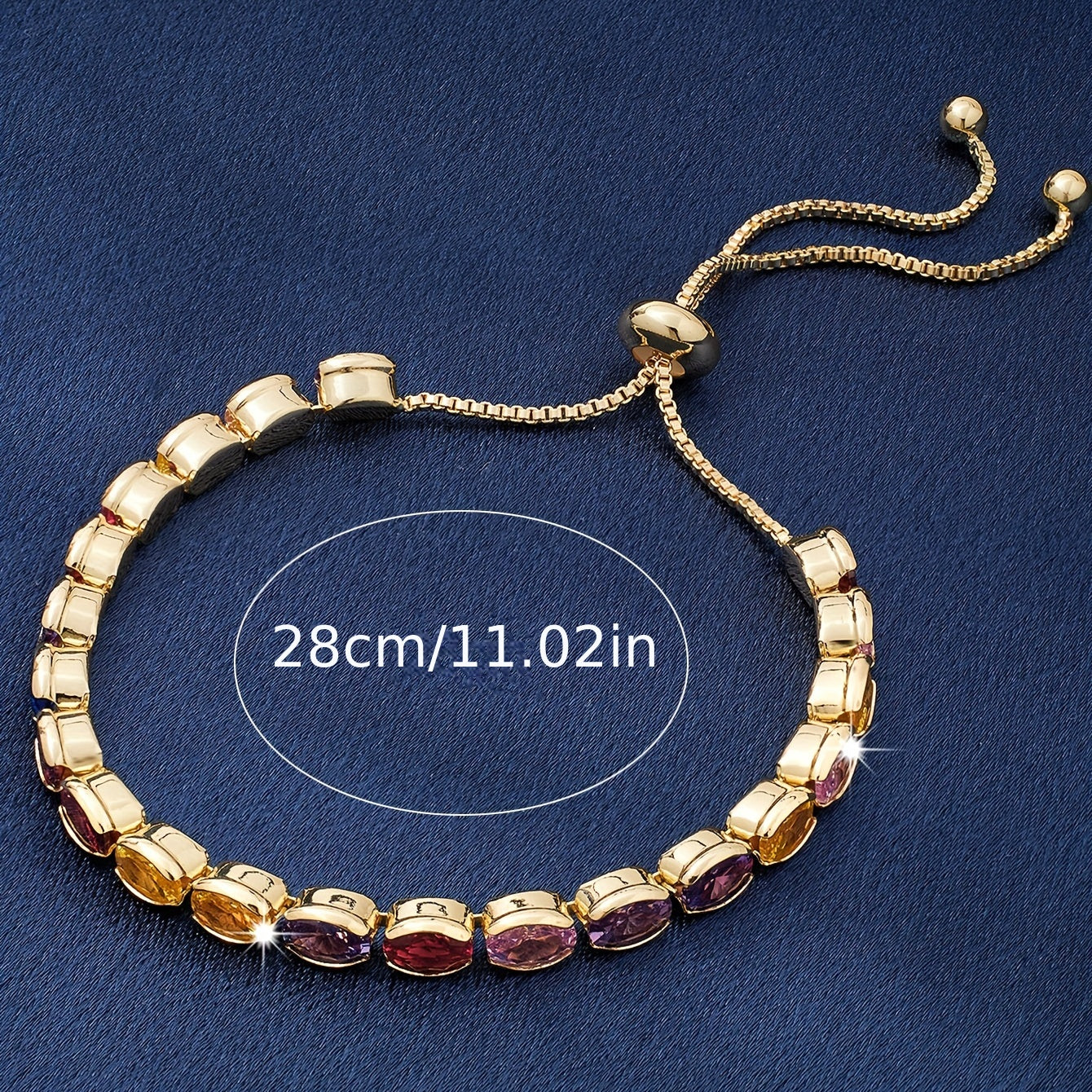 Colorful Zircon Slide Beads Bracelet for Women