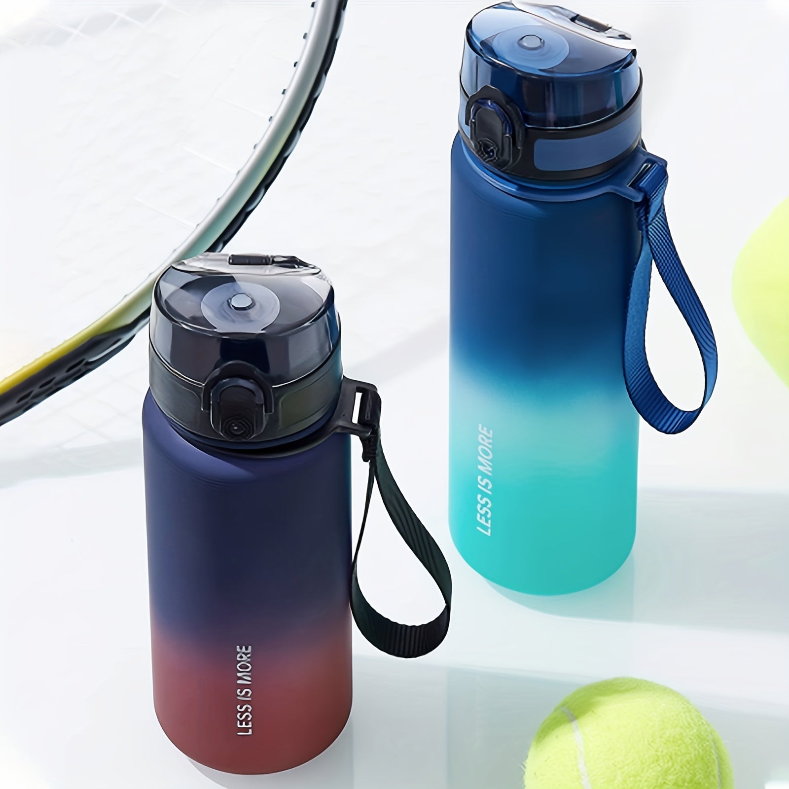 650ml Gradient Frosted Plastic Water Bottle Lightweight Leakproof Cup