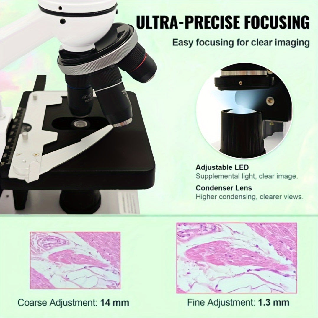 Professional Compound Binocular Microscope 2500X Magnification