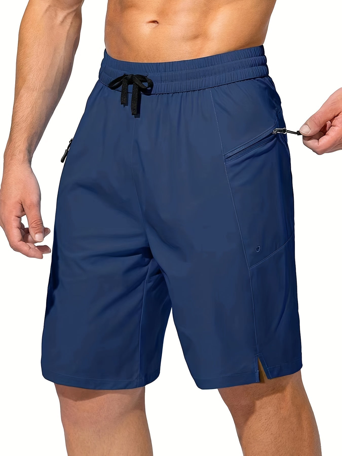 Men's Zip Pocket Swim Trunks Quick Dry UV Protection Beach Shorts