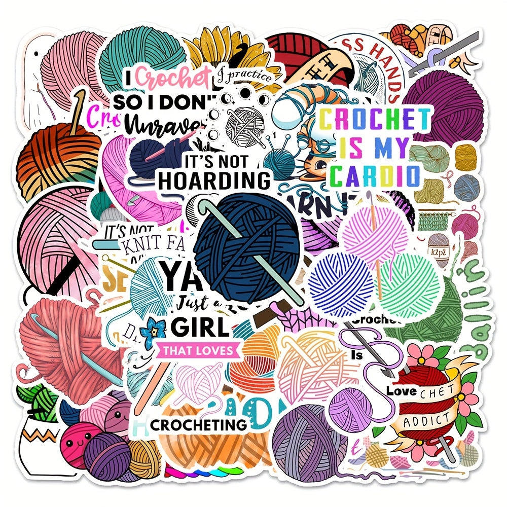 54pcs Crochet PVC Graffiti Sticker Packs for Water Cup Skateboard Notebook