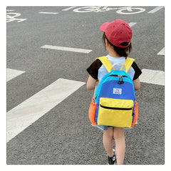 Kids Casual Backpack Lightweight Block Print