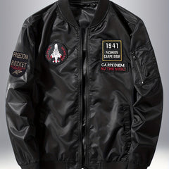 Men's Embroidered Waterproof Windproof Jacket Zipper Front