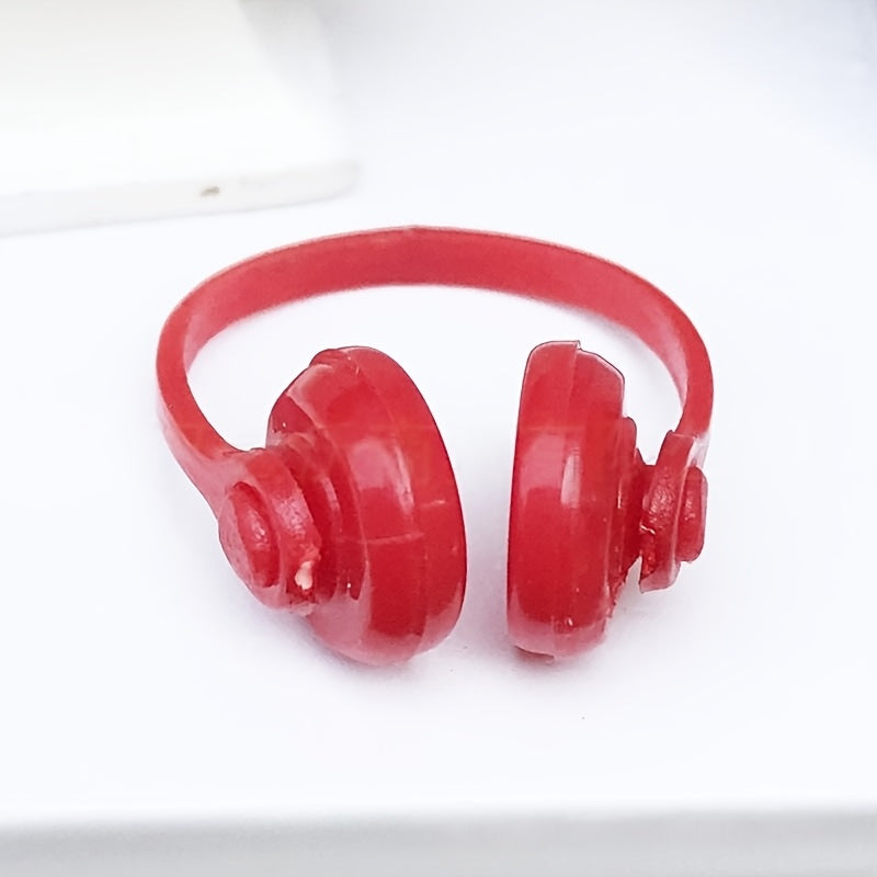 Dollhouse Mini Computer Room Accessories & Red Wireless Earphones