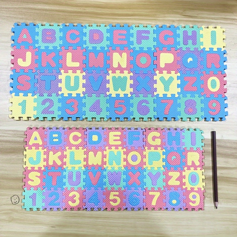 36 Pieces Alphabet & Number Puzzle Set for Kids