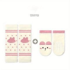 Crawling Knee Pads & Baby Socks Set Boys Girls Kids Warm Accessories