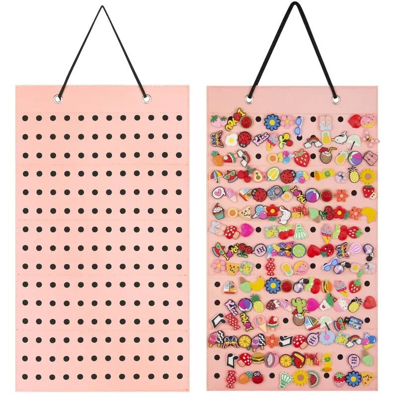 Shoe Charm Organizer with 180 Holes Wall Mounted Display Holder