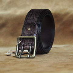 Men's Double Prong Leather Belt