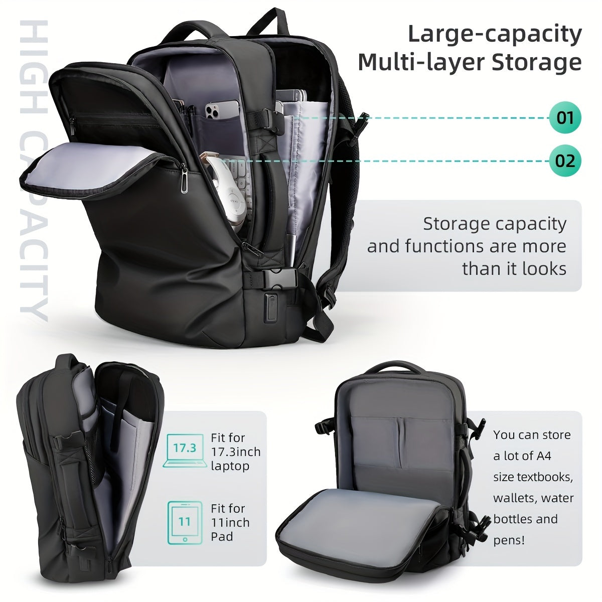 MARK RYDEN 17.3in Laptop Backpack Business School Bag