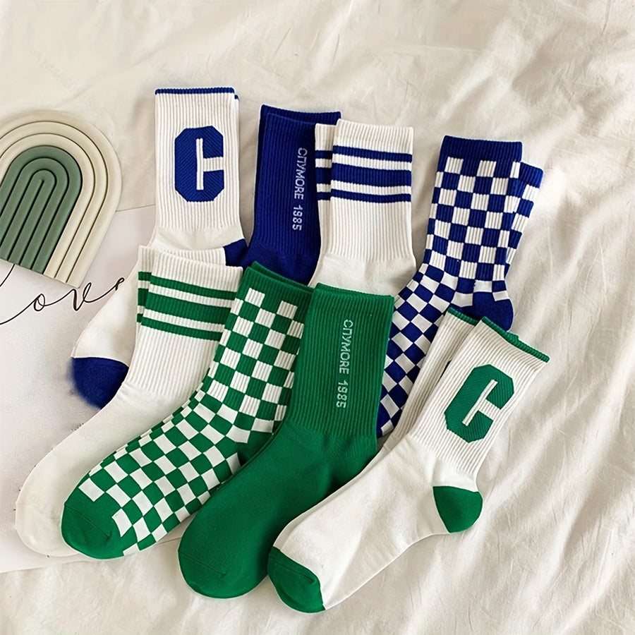 4 Pairs Women's Sport Crew Socks