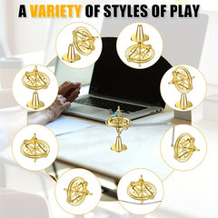 Golden Metal Gyroscope Keychain Spinning Top