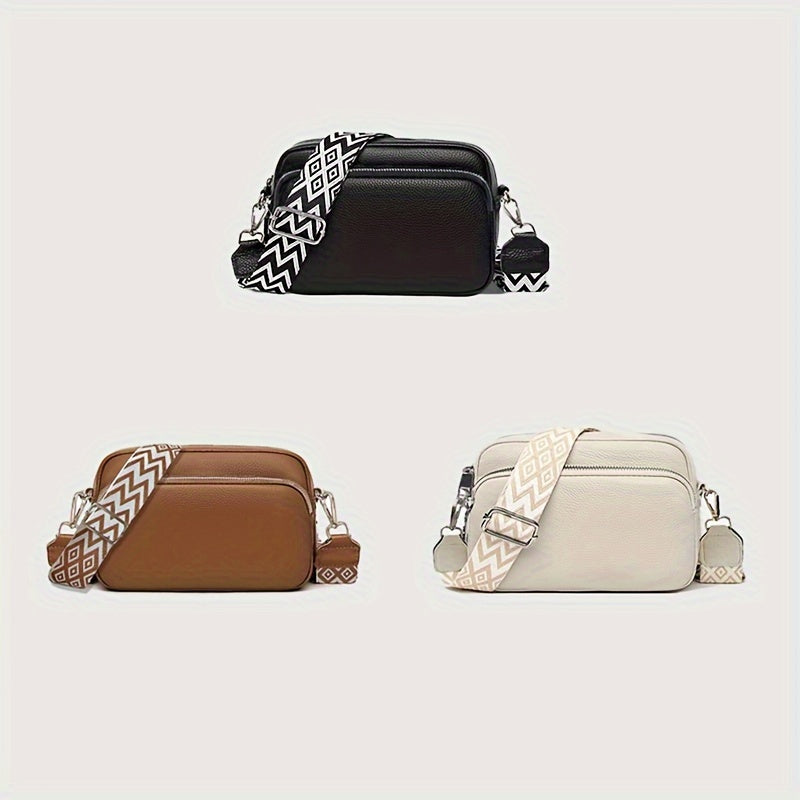 Stylish Womens Crossbody Bag Geometric Pattern Compact Messenger Bag