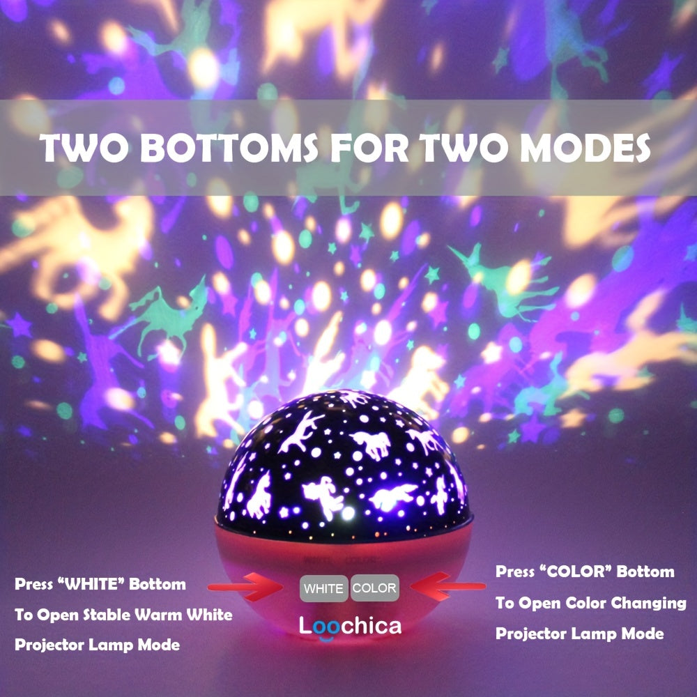 Romantic Unicorn Projector Night Light for Ages 1-14