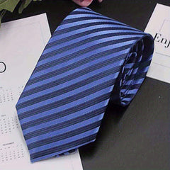Men's Business Necktie Professional Dress Striped Jacquard Silk
