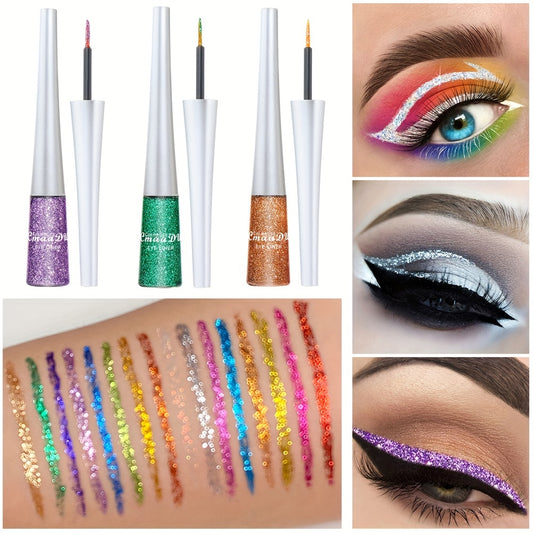 Glitter Liquid Eyeliner Stick Fine Tip Easy Apply Waterproof Eye Makeup Tool