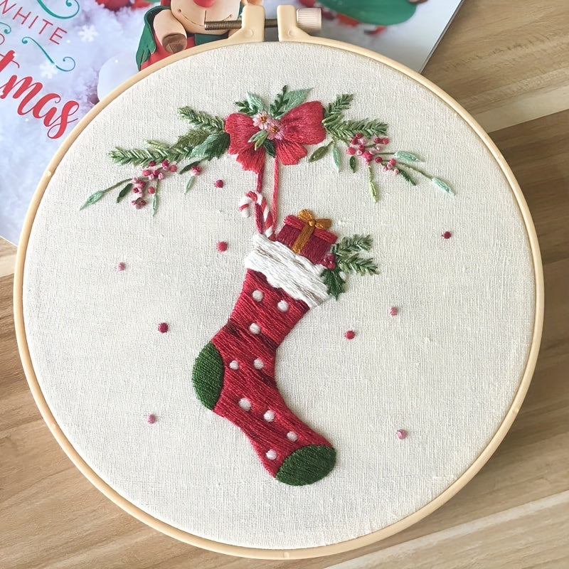 DIY Christmas Theme Embroidery Kit Hand Art Craft Decoration Gift