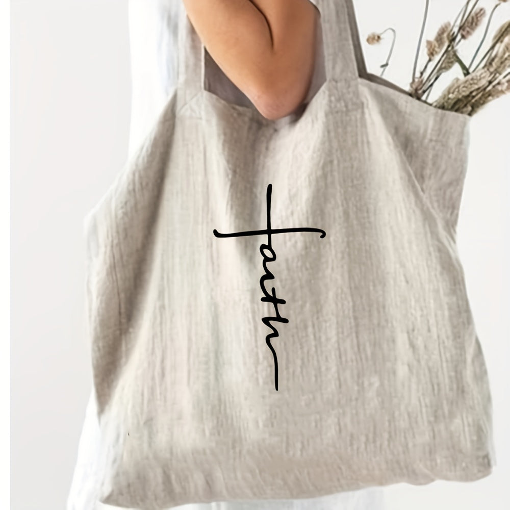 Large Capacity Letter Print Canvas Tote Bag