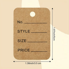 500pcs Clothing Size Tags Store Tags 5.0 x 3.51 cm