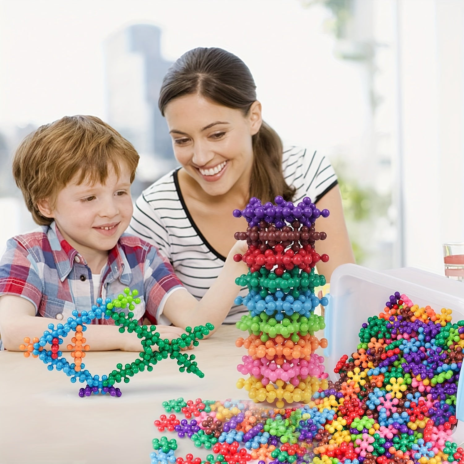 3D Snowflake Plum Blossom Building Blocks Set - Educational Plastic Assemb