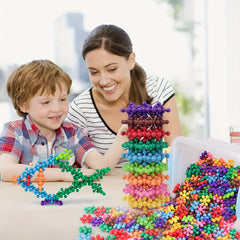3D Snowflake Plum Blossom Building Blocks Set - Educational Plastic Assemb