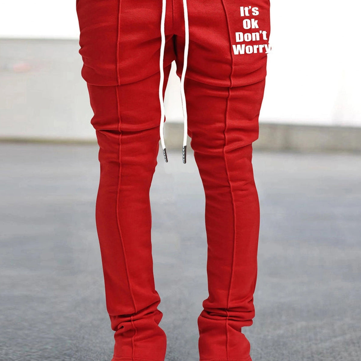 Men's Casual Sweatpants V Butterfly Graphic Pocket Elastic Waist Drawstring Flar