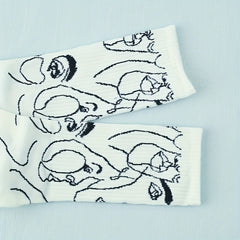 Abstract Pattern Crew Socks Soft & Comfy Women's Mid Tube Stockings