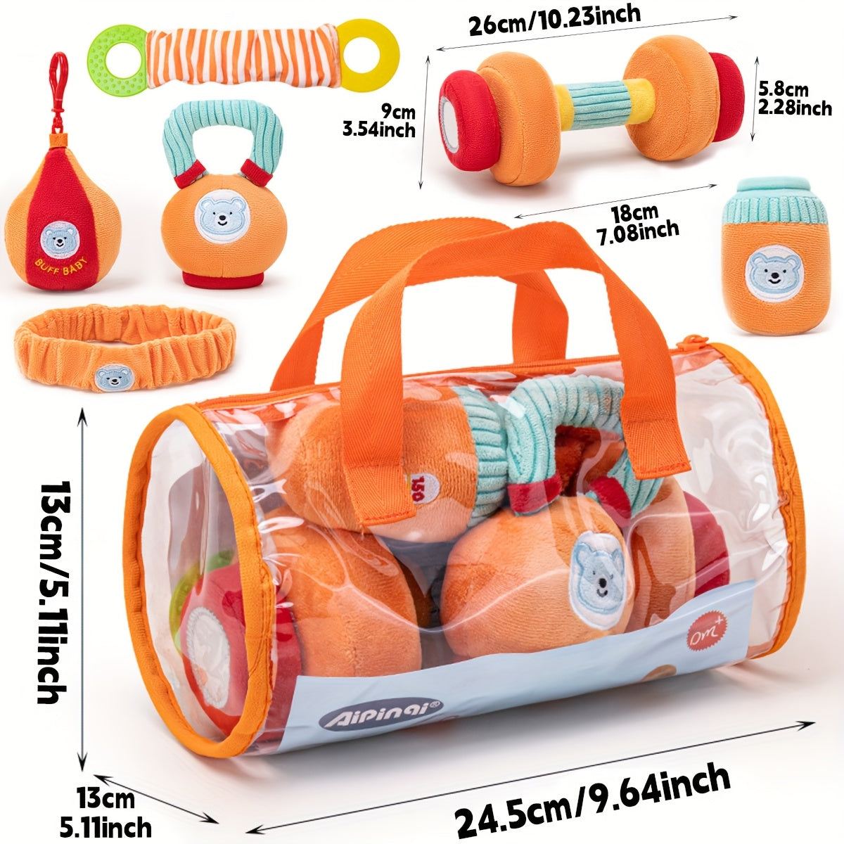 Kids Fitness Toy Set Toddler Workout Equipment Dumbbell Pretend Play Exercise