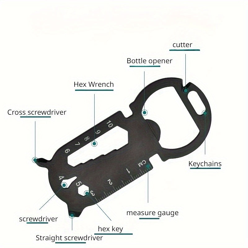 Creative Metal Card Tool with Bottle Opener for Outdoor Camping