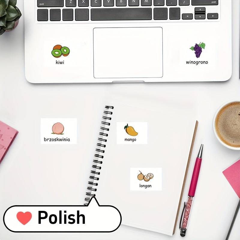 Polish Vocabulary Stickers for Toddlers - Interactive Language Learning Stickers
