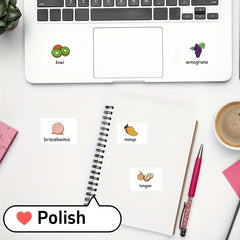 Polish Vocabulary Stickers for Toddlers - Interactive Language Learning Stickers