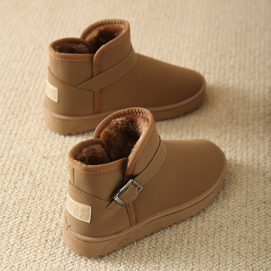 Women's Waterproof Snow Boots Faux Fur Lined Non-slip Platform Short Boots