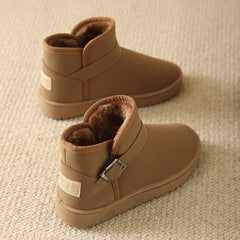 Women's Waterproof Snow Boots Faux Fur Lined Non-slip Platform Short Boots