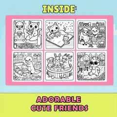 Deluxe Friends Coloring Book 20 x 20 Thick Paper Stress Relief Art