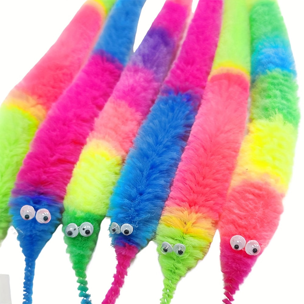 6pcs Vibrant Twist Worms Polyester Wiggle Worms