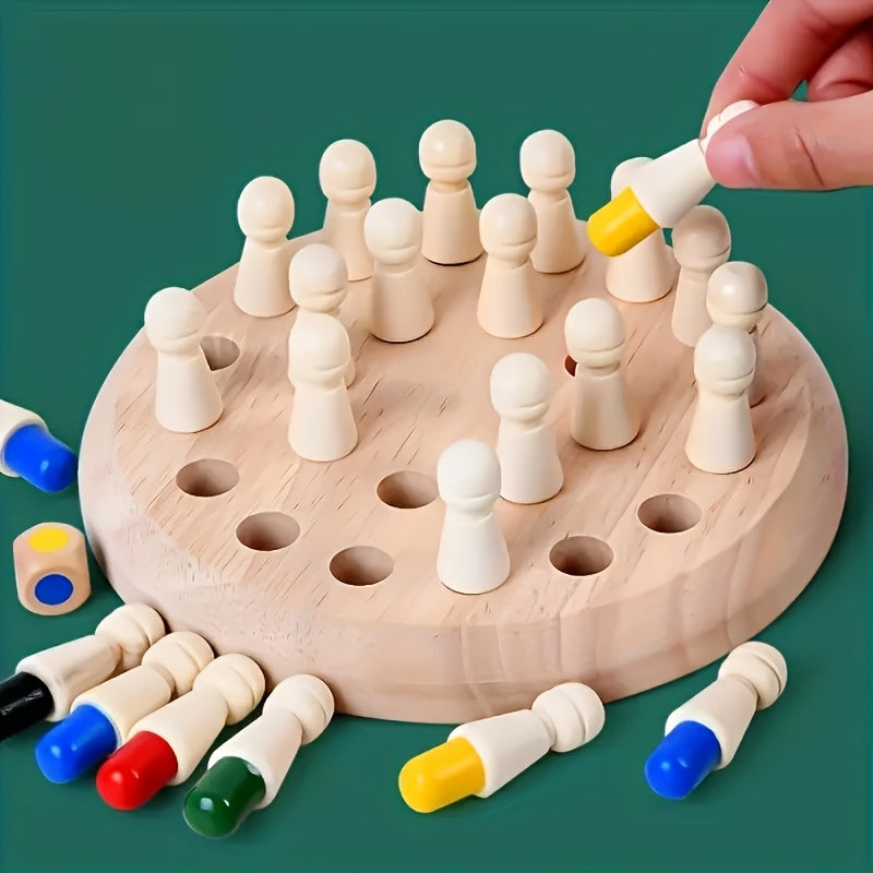 Wooden Memory Chess Fun Educational Toy for Multiple Players