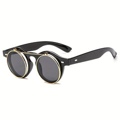 Classic Vintage Round Flip Sunglasses Mixed PC Sunglasses