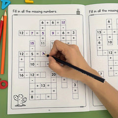 Math Addition & Subtraction Workbook Within 20 Grid Fill in the Gap Game