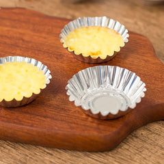 50pcs Disposable Egg Tart Molds Tin Foil Mini Tart Pans Non Stick