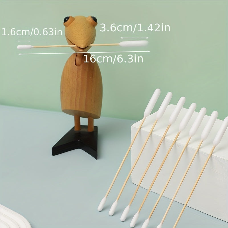 50pcs Pet Cotton Swabs Double Headed Stick Wooden Handle Pet Ear Cleaning