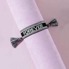Tassel Letter Embroidered Fabric Bracelet Kids Accessories
