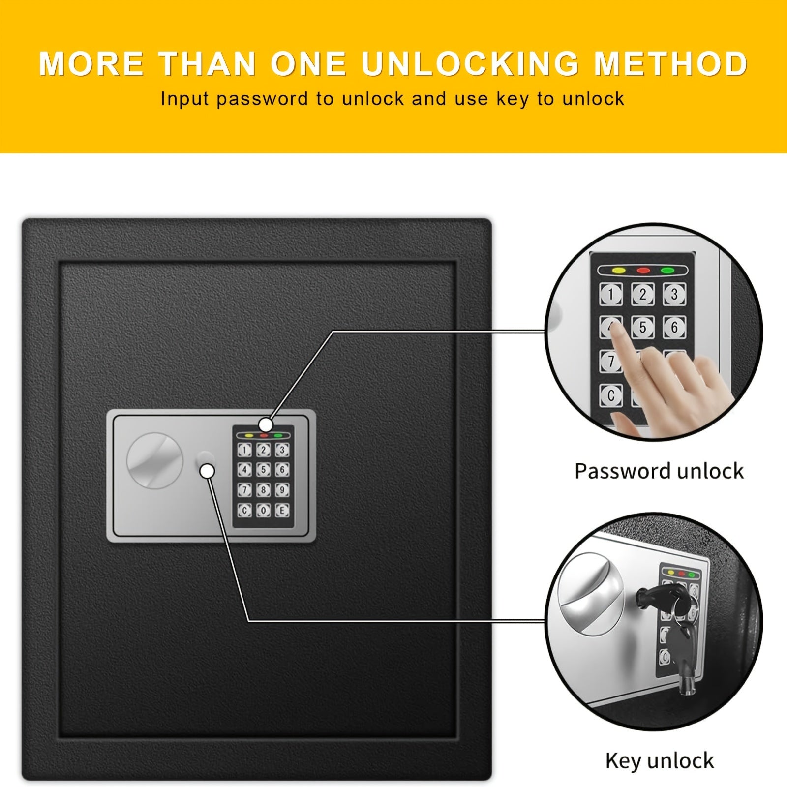 Electronic Key Safe Pin Code Keyless Storage Box Wall Mount Safe 83 Keys Cabinet
