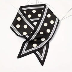 Skinny Scarf Polka Dot Silk Neckerchief Hair Ribbon