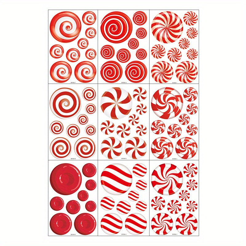 81pcs Christmas Window Stickers Red Candy Static Decorations 19 99 29 72 Cm