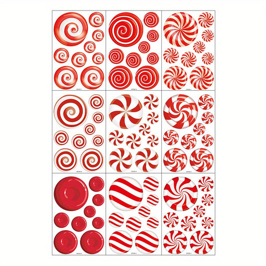 81pcs Christmas Window Stickers Red Candy Static Decorations 19 99 29 72 Cm