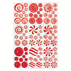 81pcs Christmas Window Stickers Red Candy Static Decorations 19 99 29 72 Cm