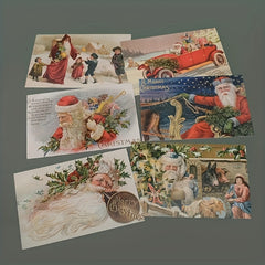 30pcs Santa Gift Card Postcards - Holiday Greetings & Christmas Blessings