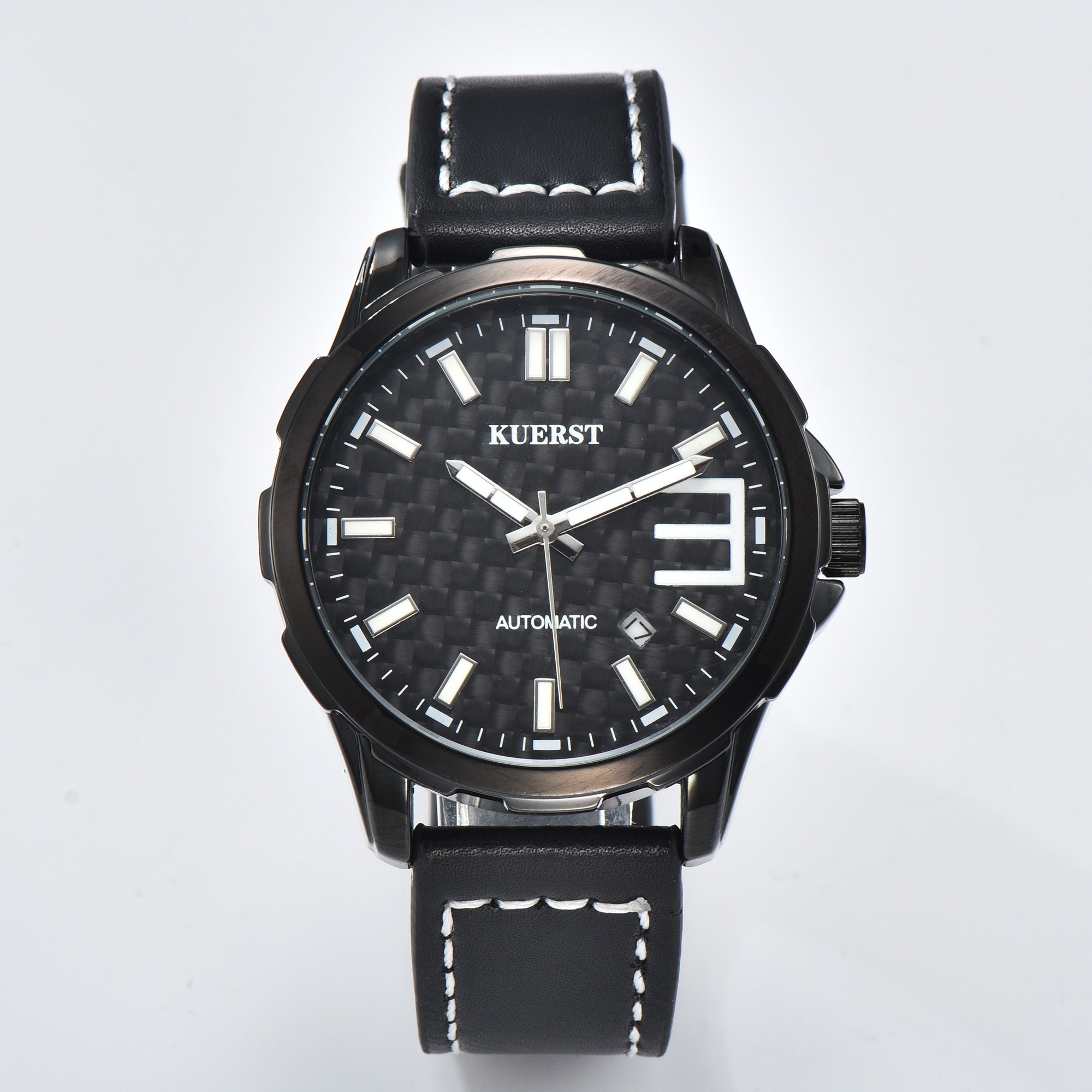 Youth Men's Belt Carbon Fiber Mechanical Watch