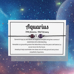 Constellation Theme Rope Bracelet With Message Card Healing Crystal Beaded
